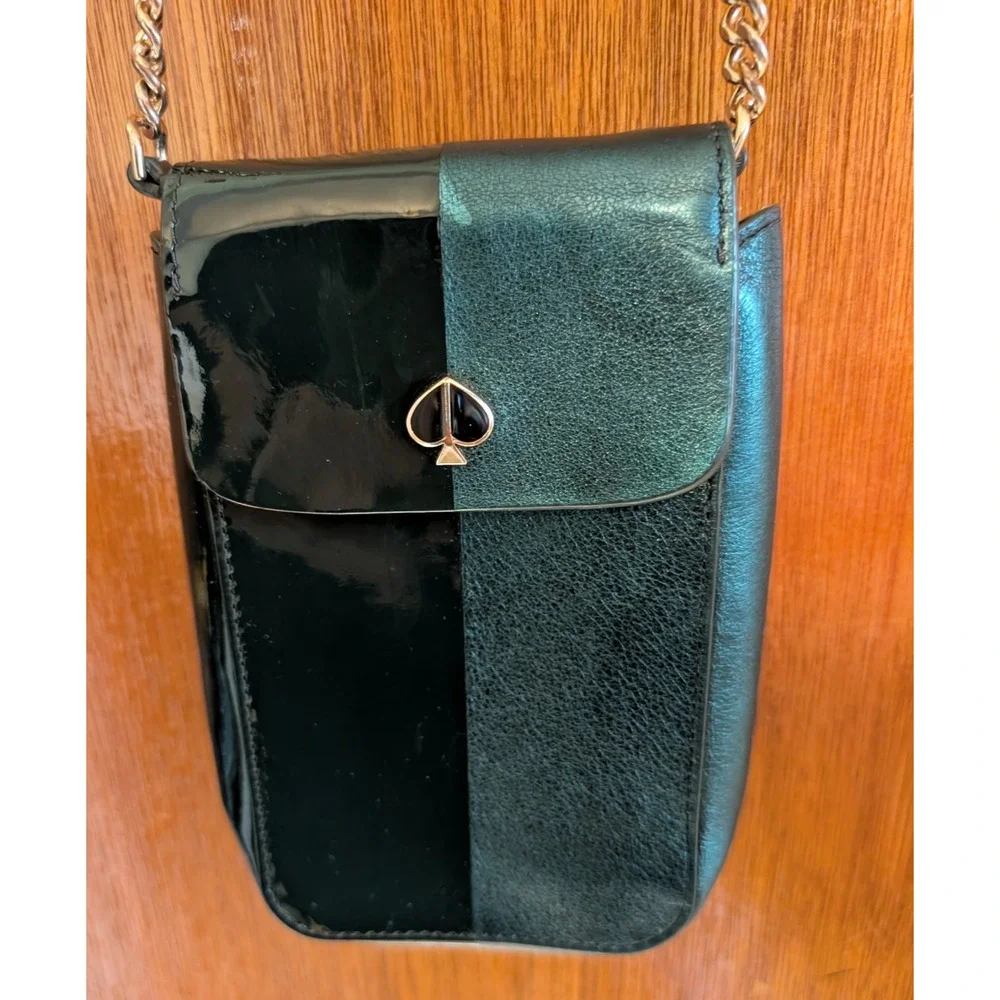 KATE SPADE Phone Bag Chain Strap Evergreen EUC‎
